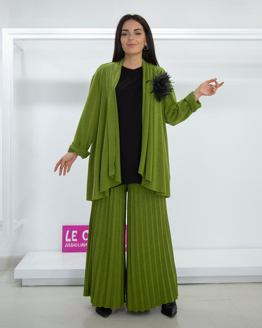 E.D. Pantalone in maglia plissé