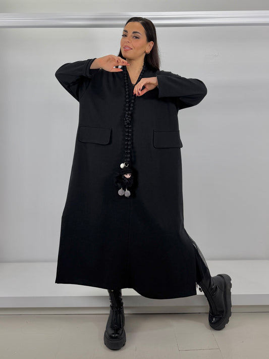 Abito in caldo cotone scollo a V