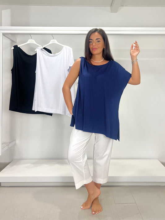 CURVY & OVER T-shirt monospalla tinta unita