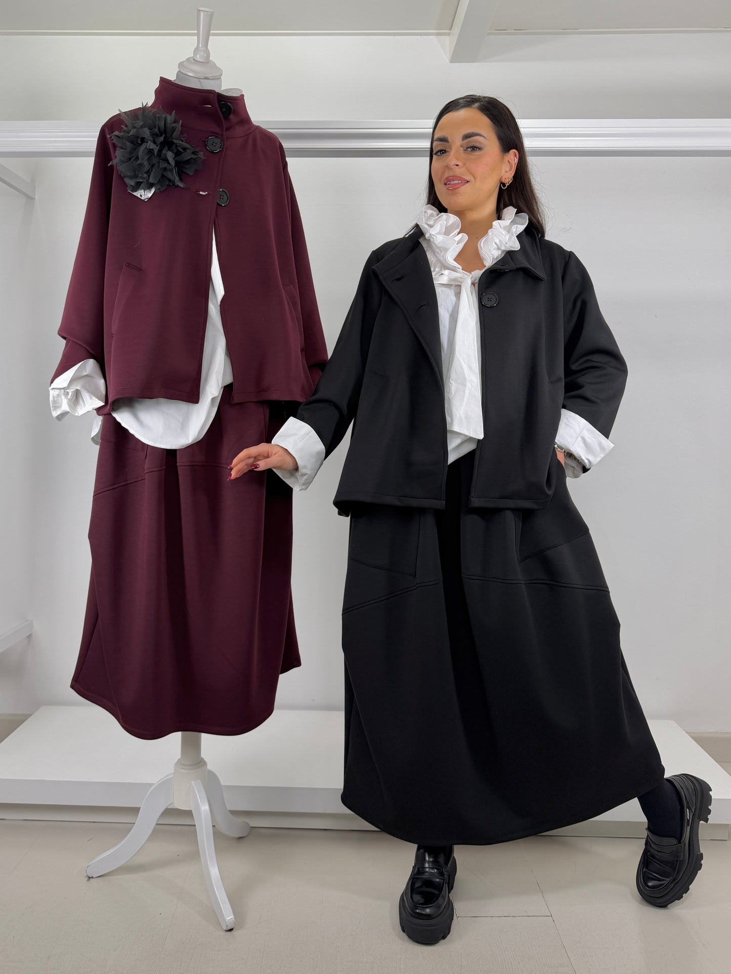 Giacca neoprene con piegone