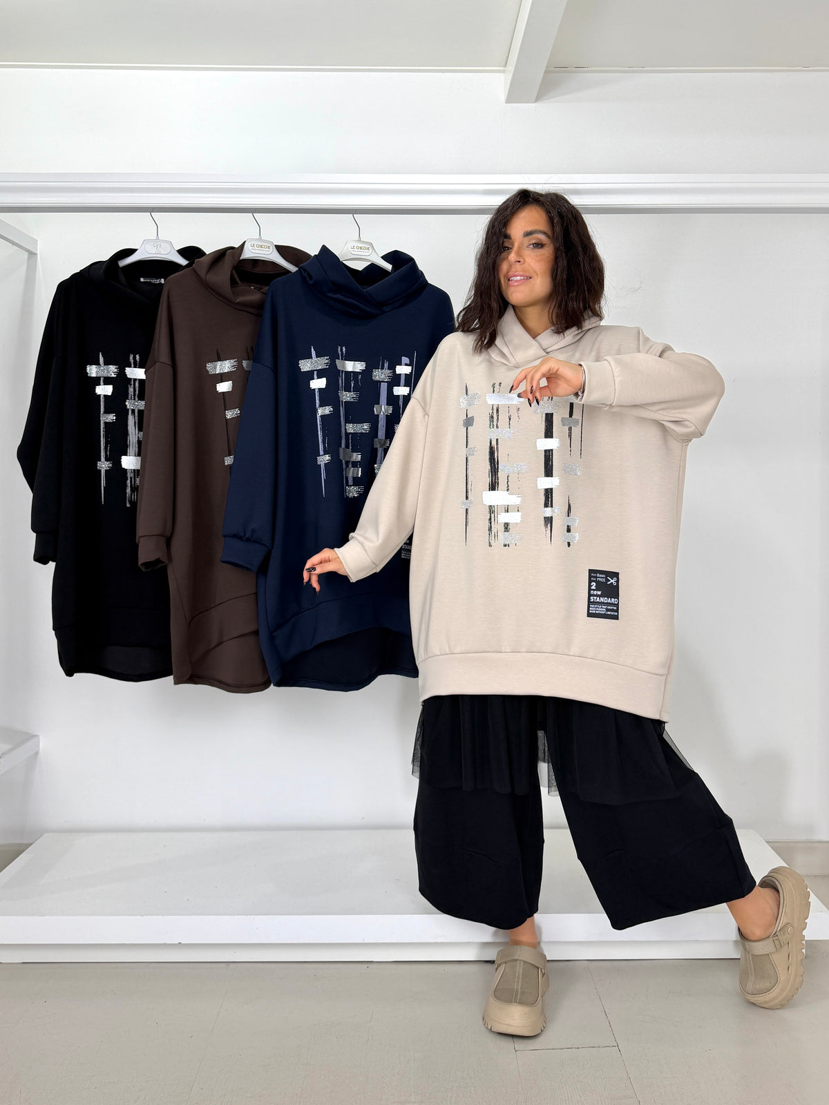Felpa in neoprene con cappuccio