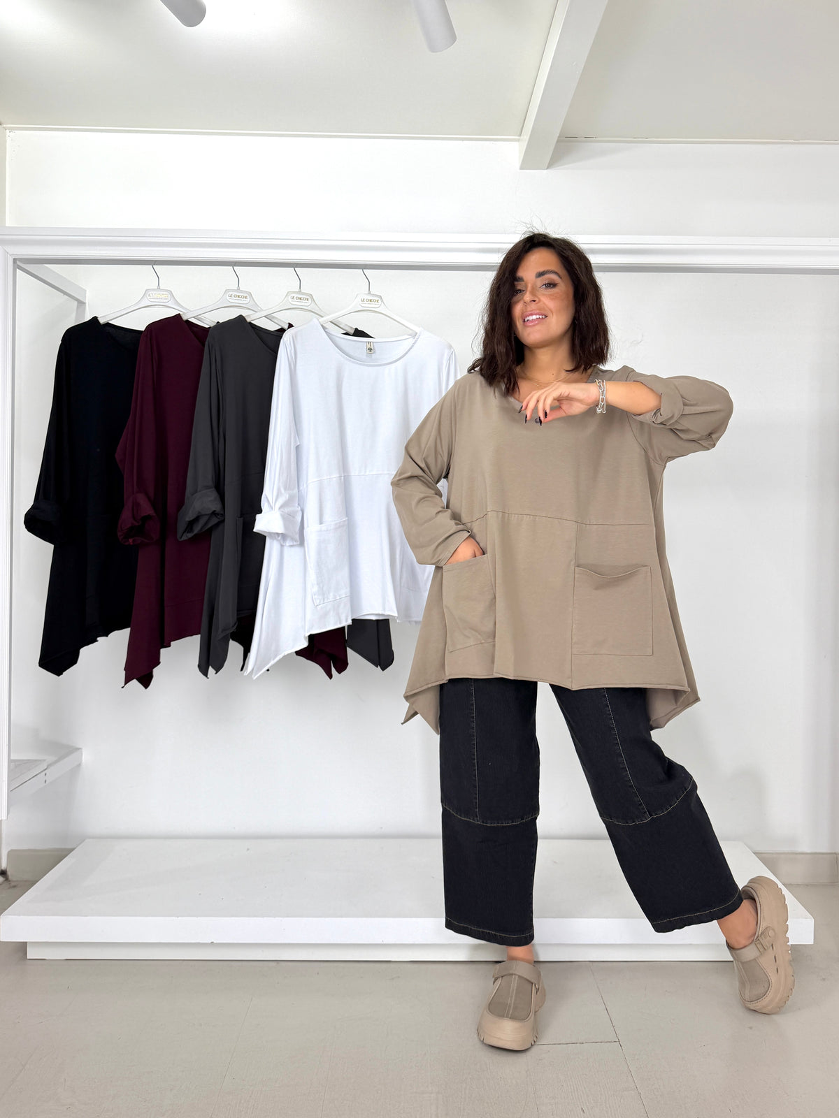 Maglia trapezio tasche