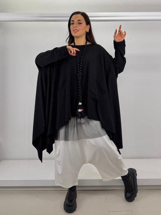 Maglia garzata poncho