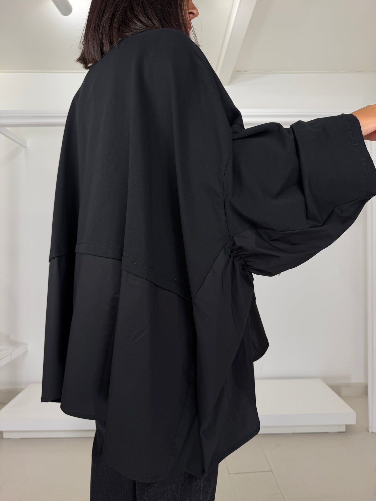WENDY TRENDY Maxi maglia due tessuti
