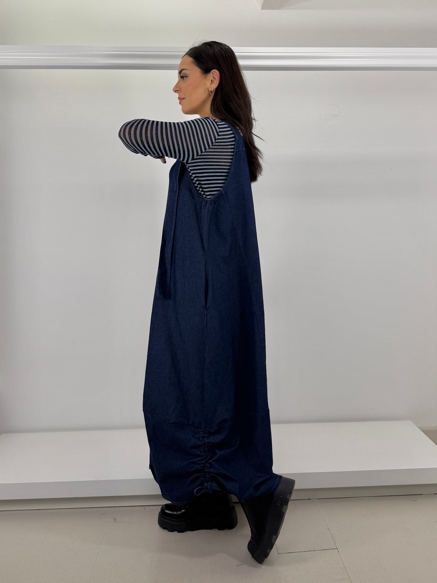 Salopette jeans elasticizzato