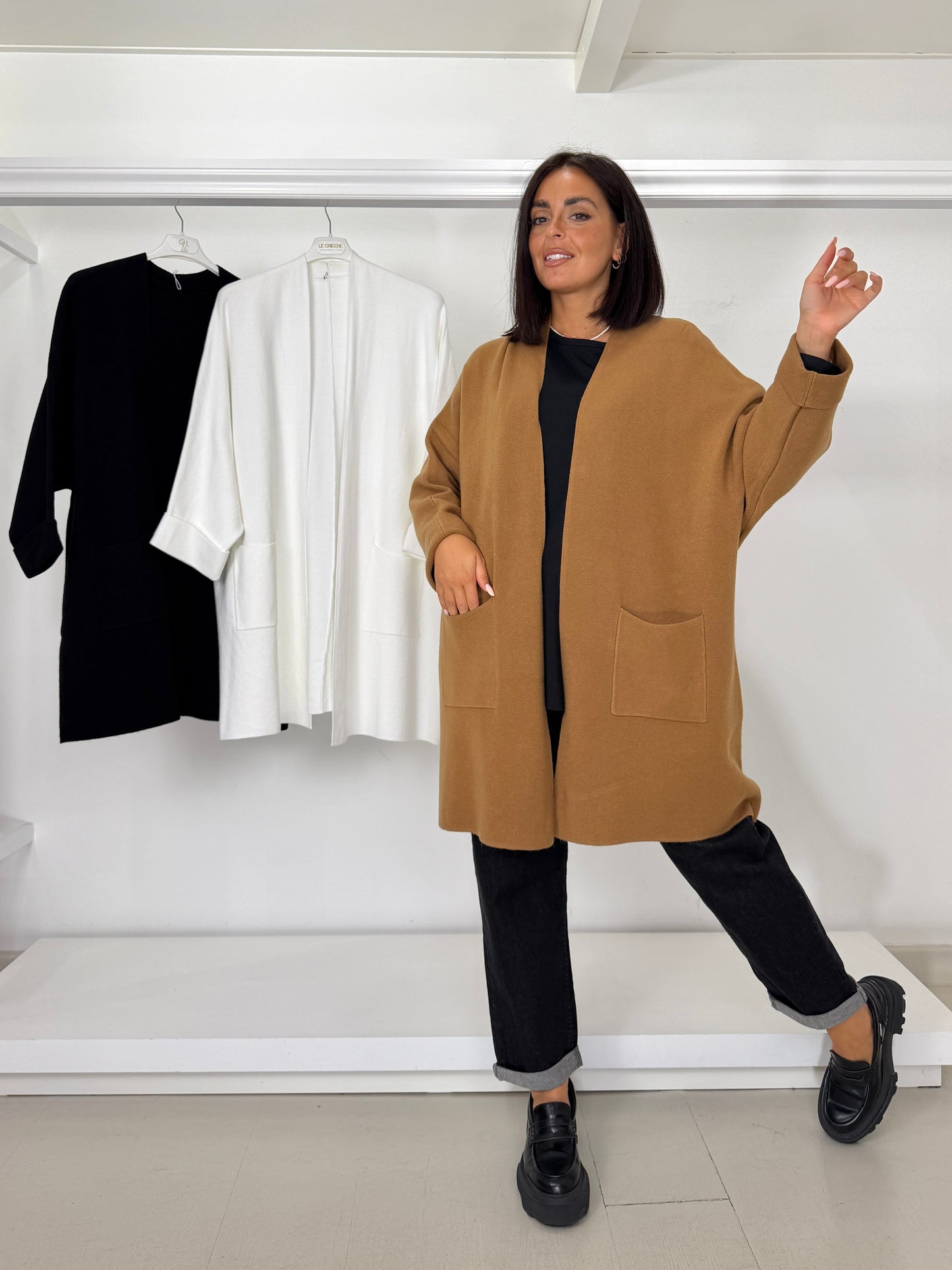 Cardigan lungo con tasche