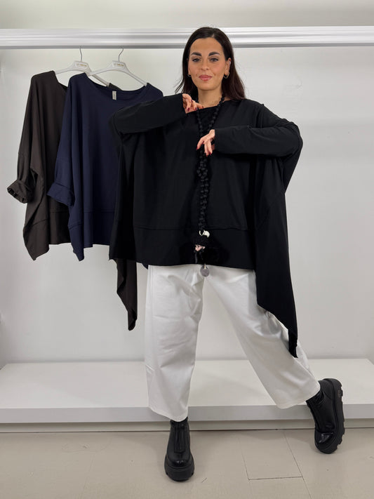 Maxi maglia asimmetrica