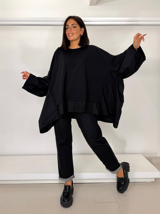WENDY TRENDY Maxi maglia due tessuti