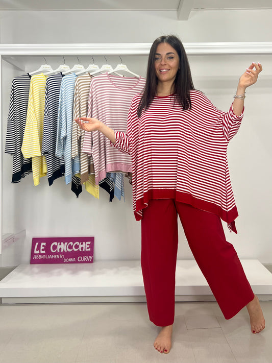 Maglia righe asimmetrica