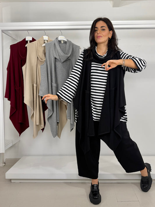 Gilet garzato con punte davanti