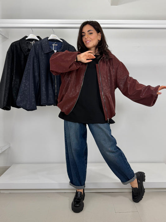 Giacca bomber in ecopelle