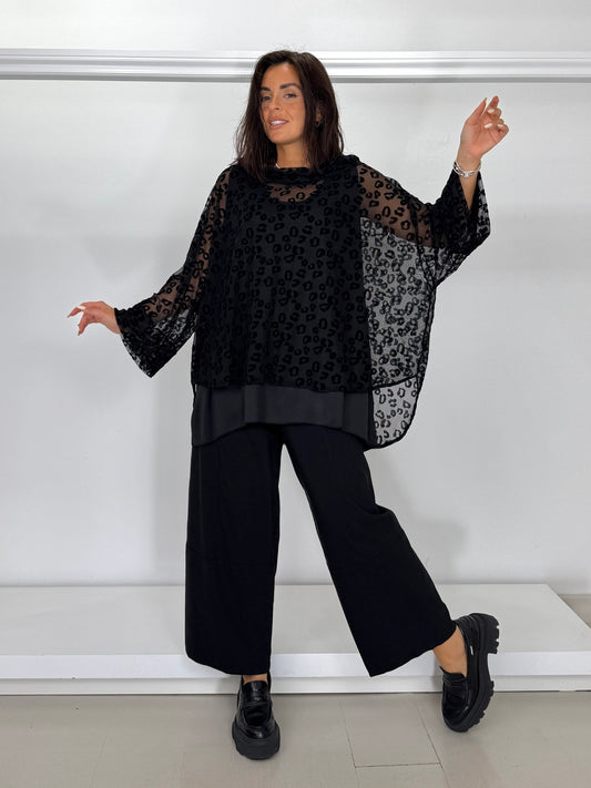 FLO&POI Casacca tulle animalier
