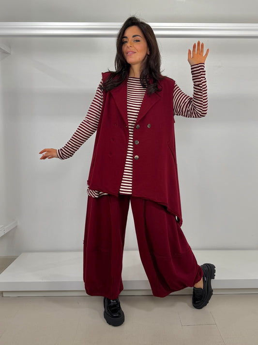 Gilet garzato asimmetrico