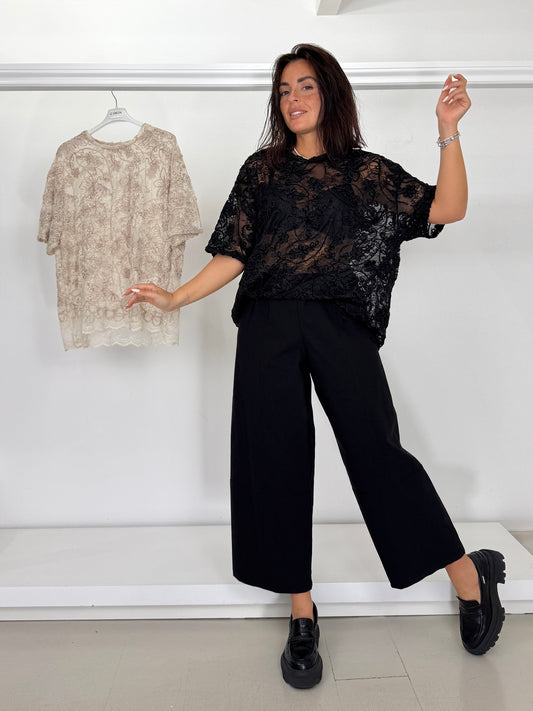 Casacca con ricamo in velluto