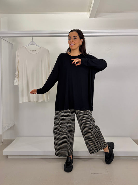 CURVY & OVER Maglia basic viscosa motivo dietro