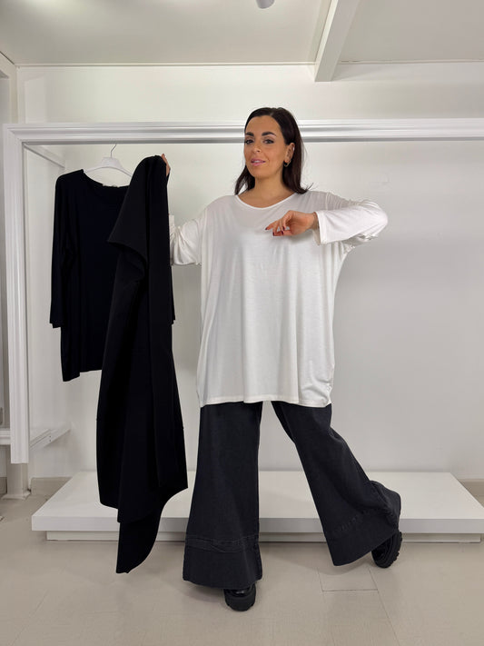 CURVY & OVER Maglia basic viscosa ovetto