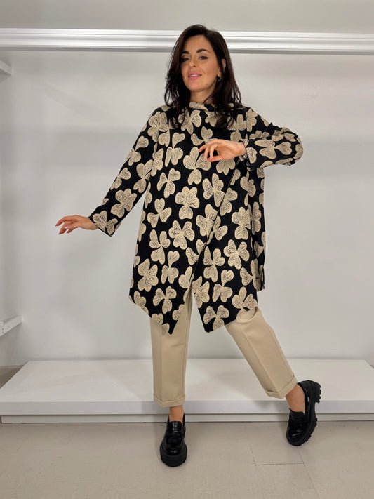 Casacca con punte fantasia goffrata