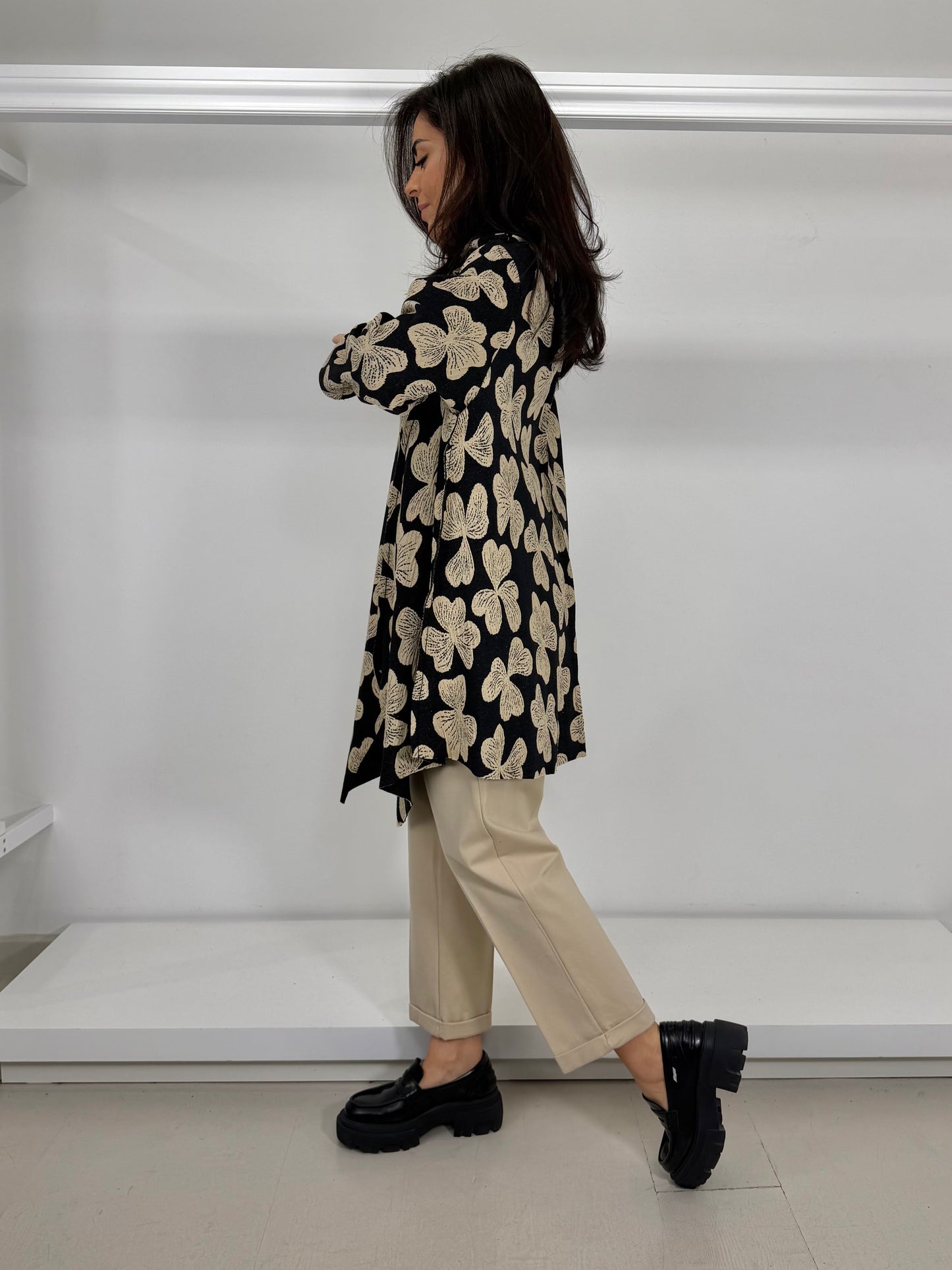 Casacca con punte fantasia goffrata