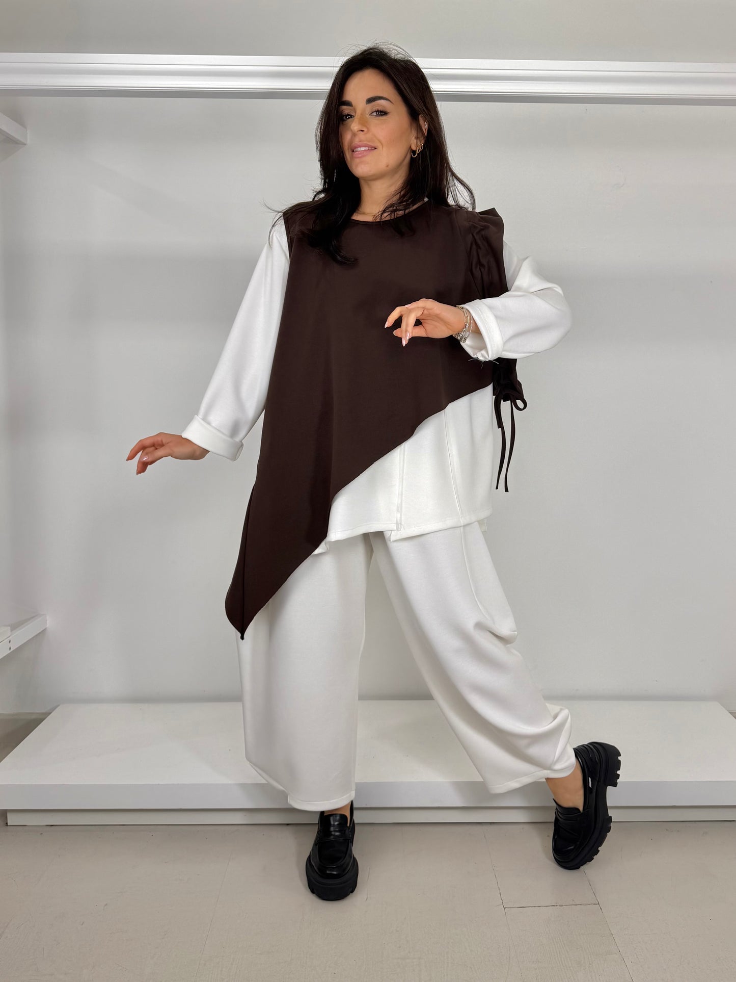 Gilet garzato motivo coulisse