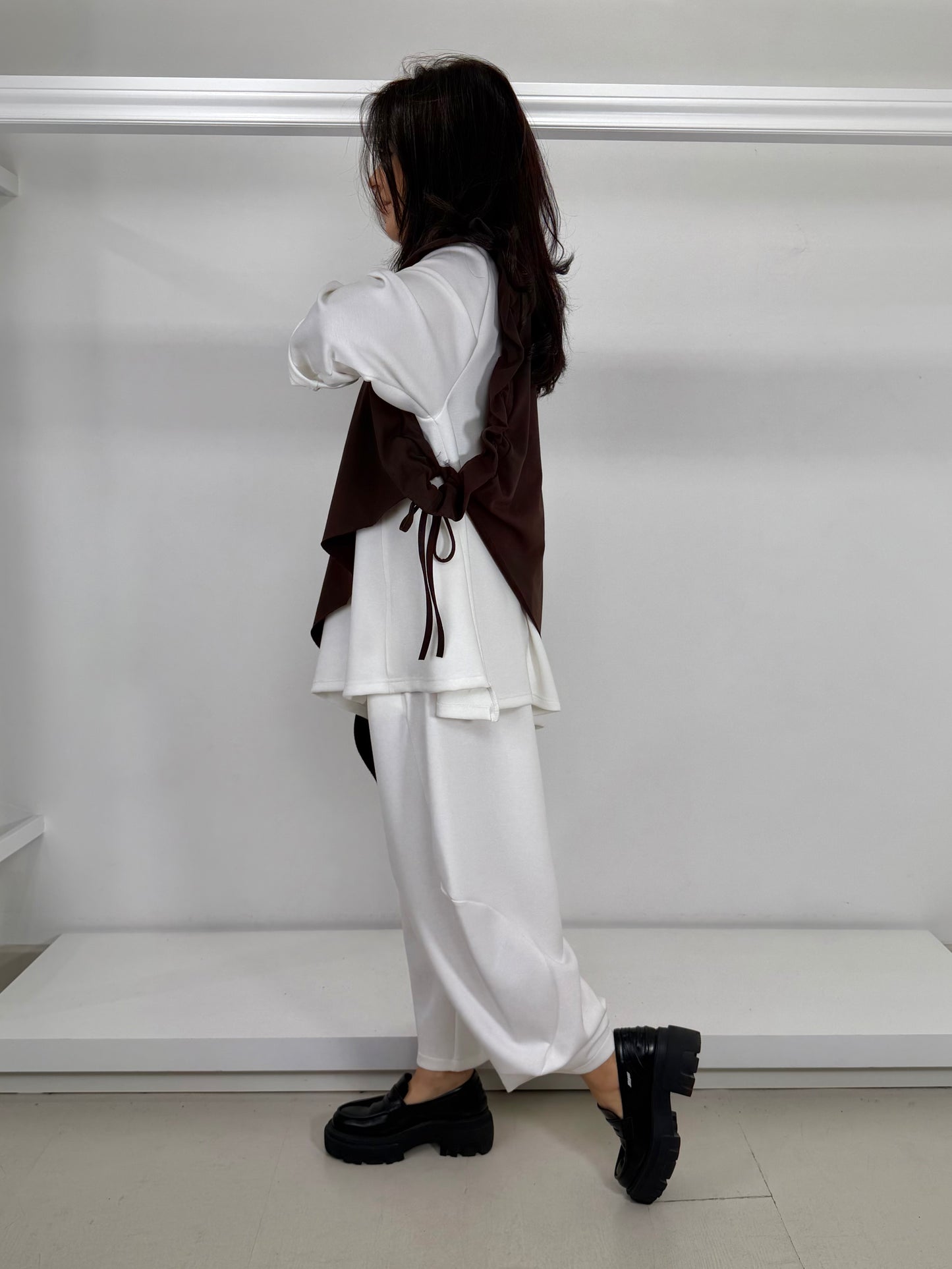 Gilet garzato motivo coulisse