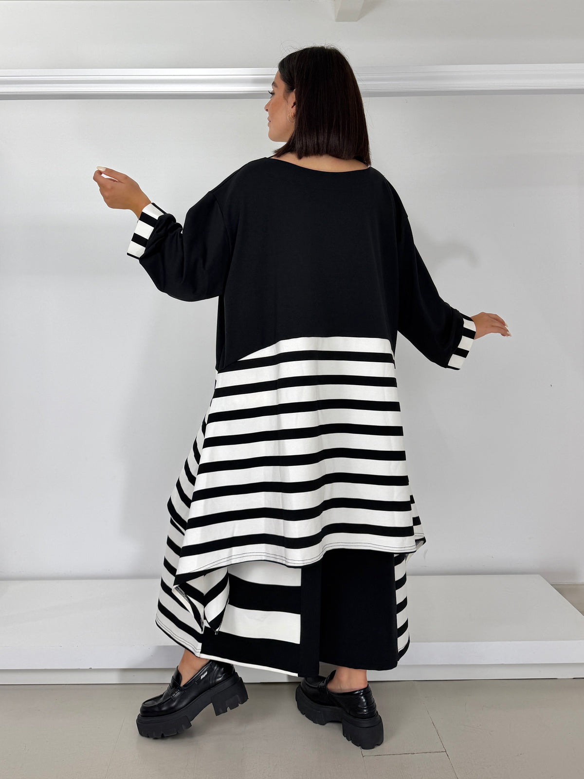 Maxi casacca fondo a righe