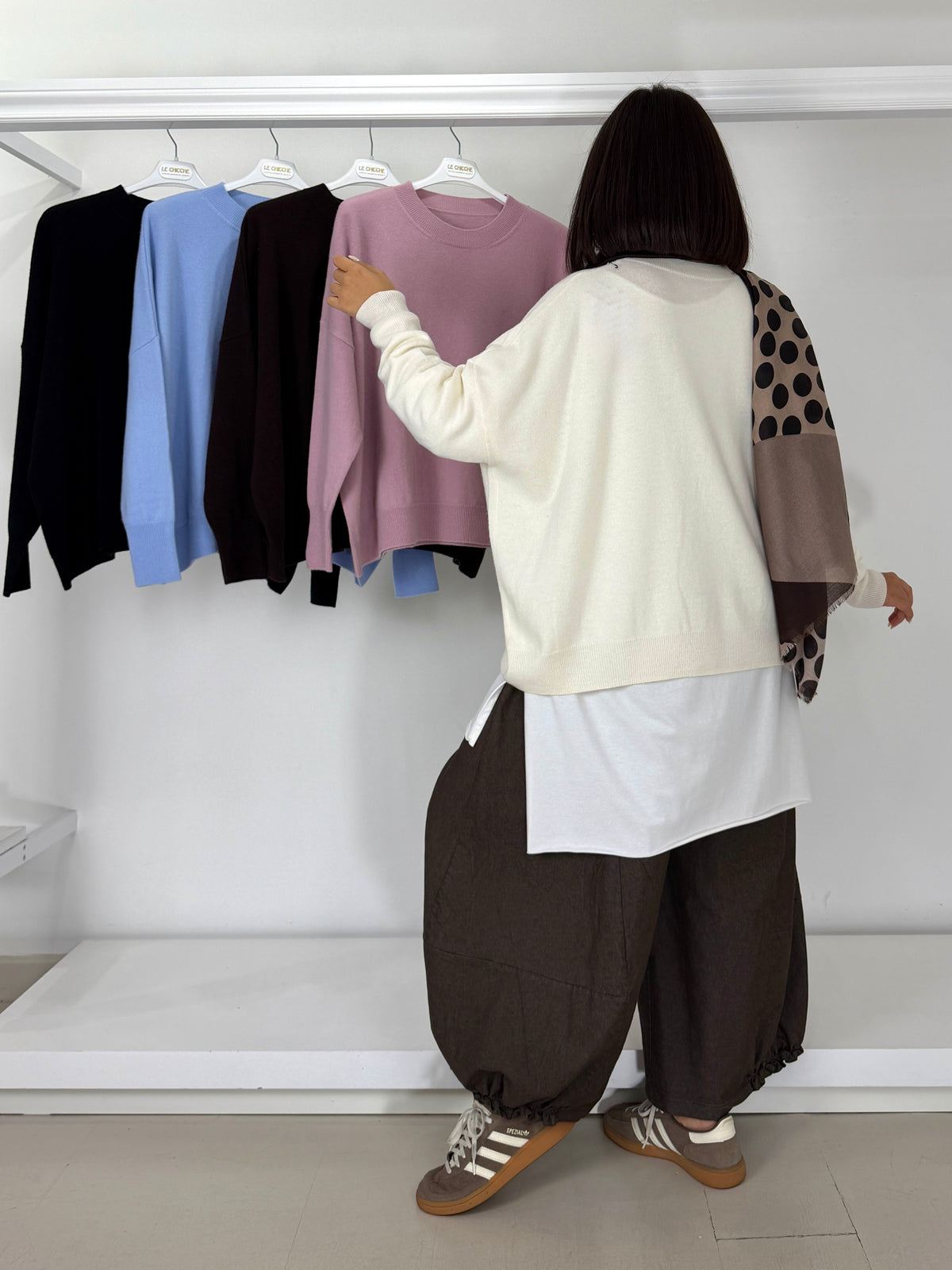 Pullover taschino in lana merinos