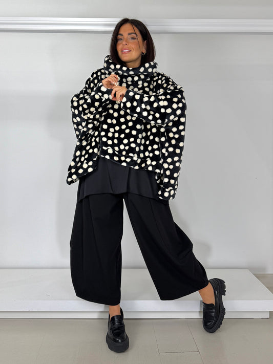 Maxi maglia crop pois