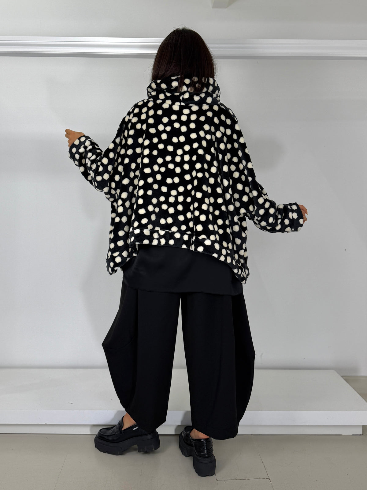 Maxi maglia crop pois