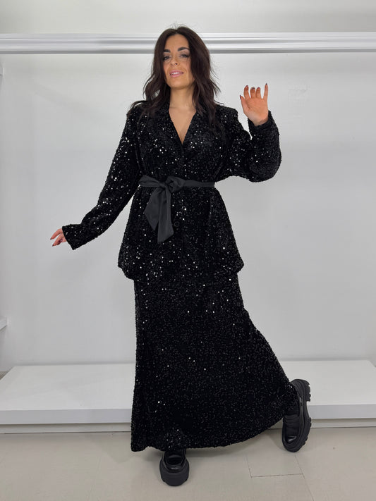 Giacca paillettes con nastro