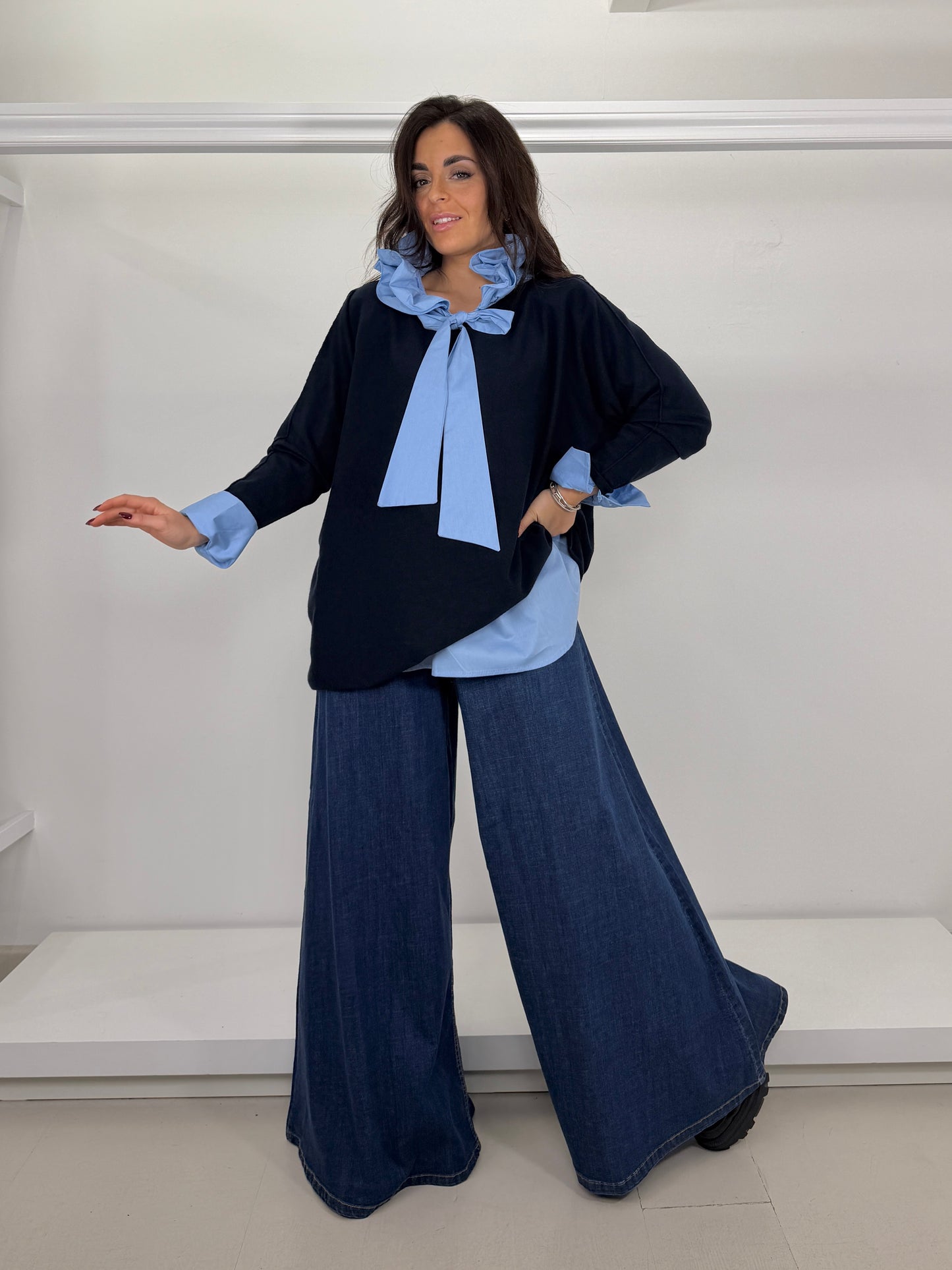 SOPHIA jeans elasticizzato a farfalla