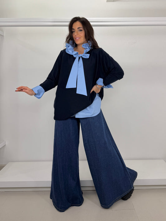 SOPHIA jeans elasticizzato a farfalla