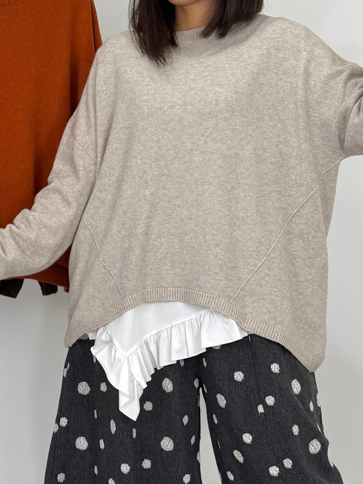 Pullover fondo stondato