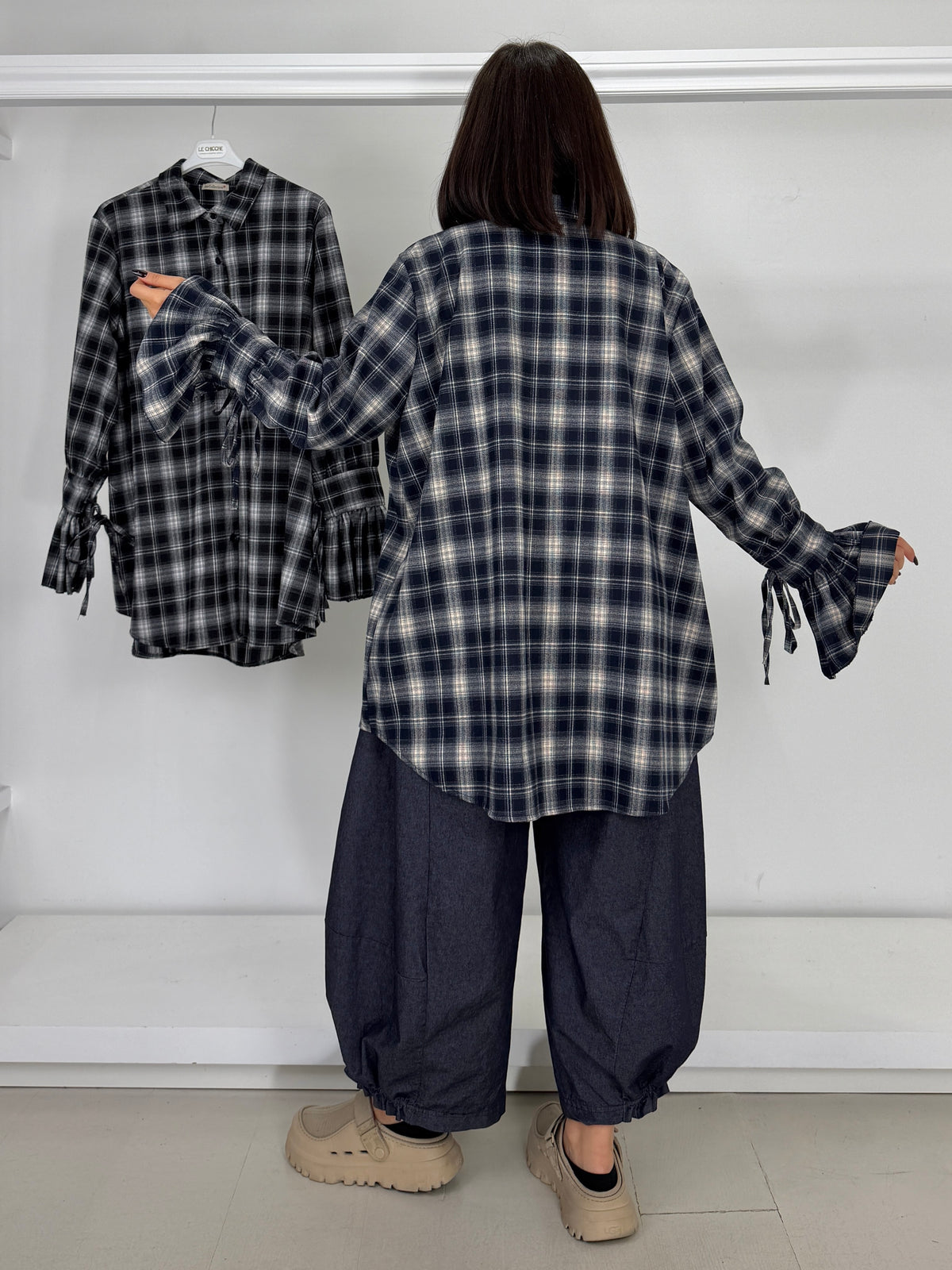 Camicia quadri motivo manica