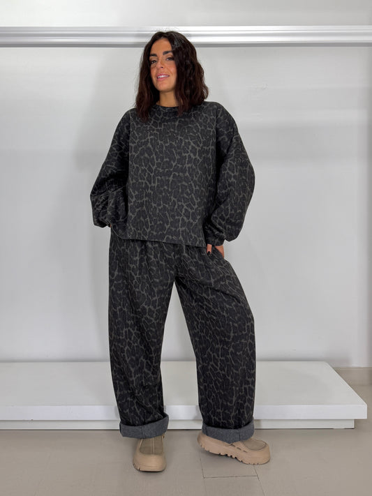 SUSYSTAR Pantalone felpato maculato