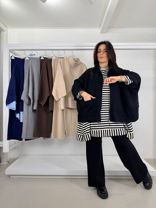 Completo cardigan in maglia