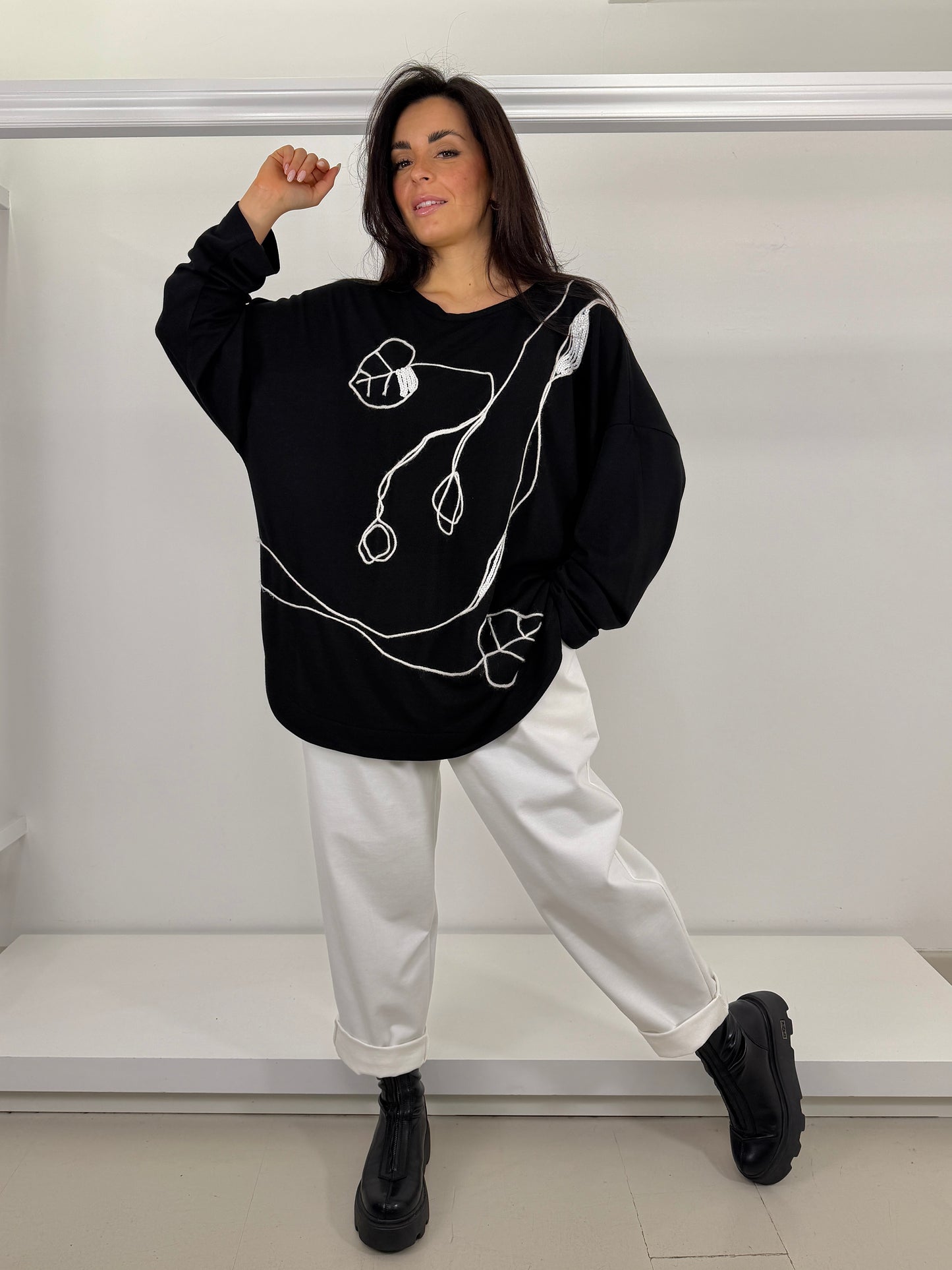 Pantalone over in punto milano viscosa