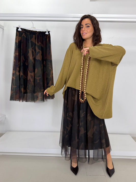 Gonna tulle camouflage