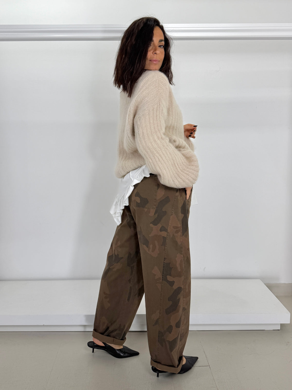 SUSYSTAR pantalone ovetto camouflage in cotone