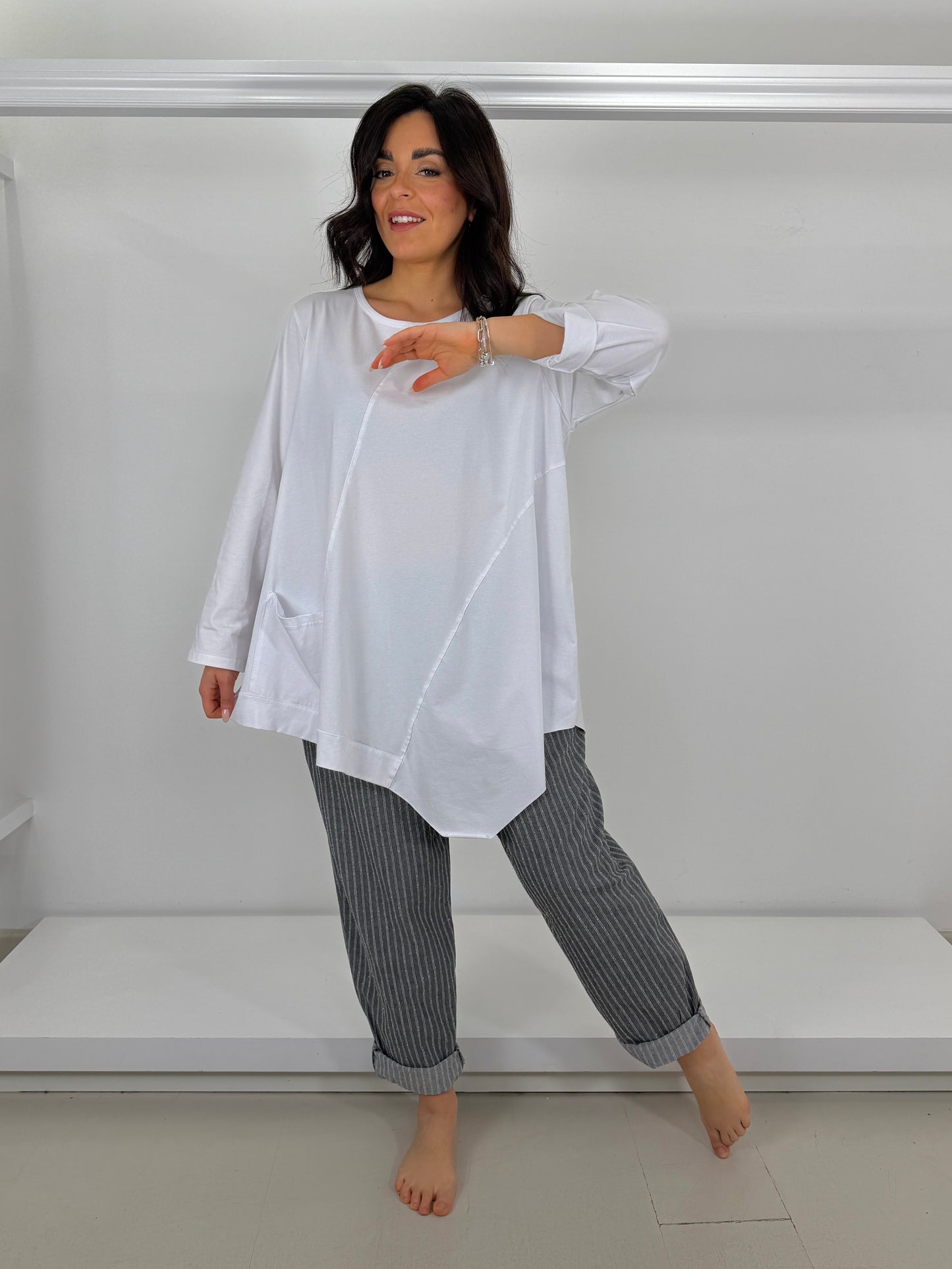 Maglia motivo tasca con punta