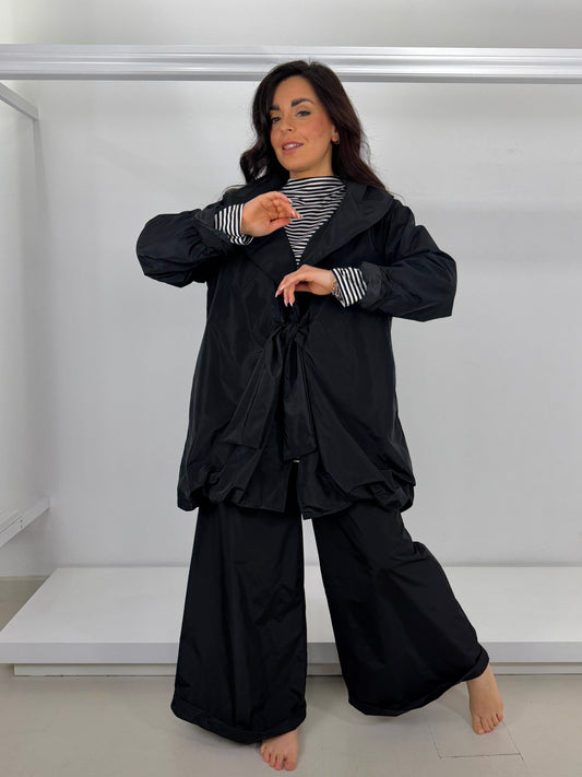 Giacca taffetà foderata motivo fiocco