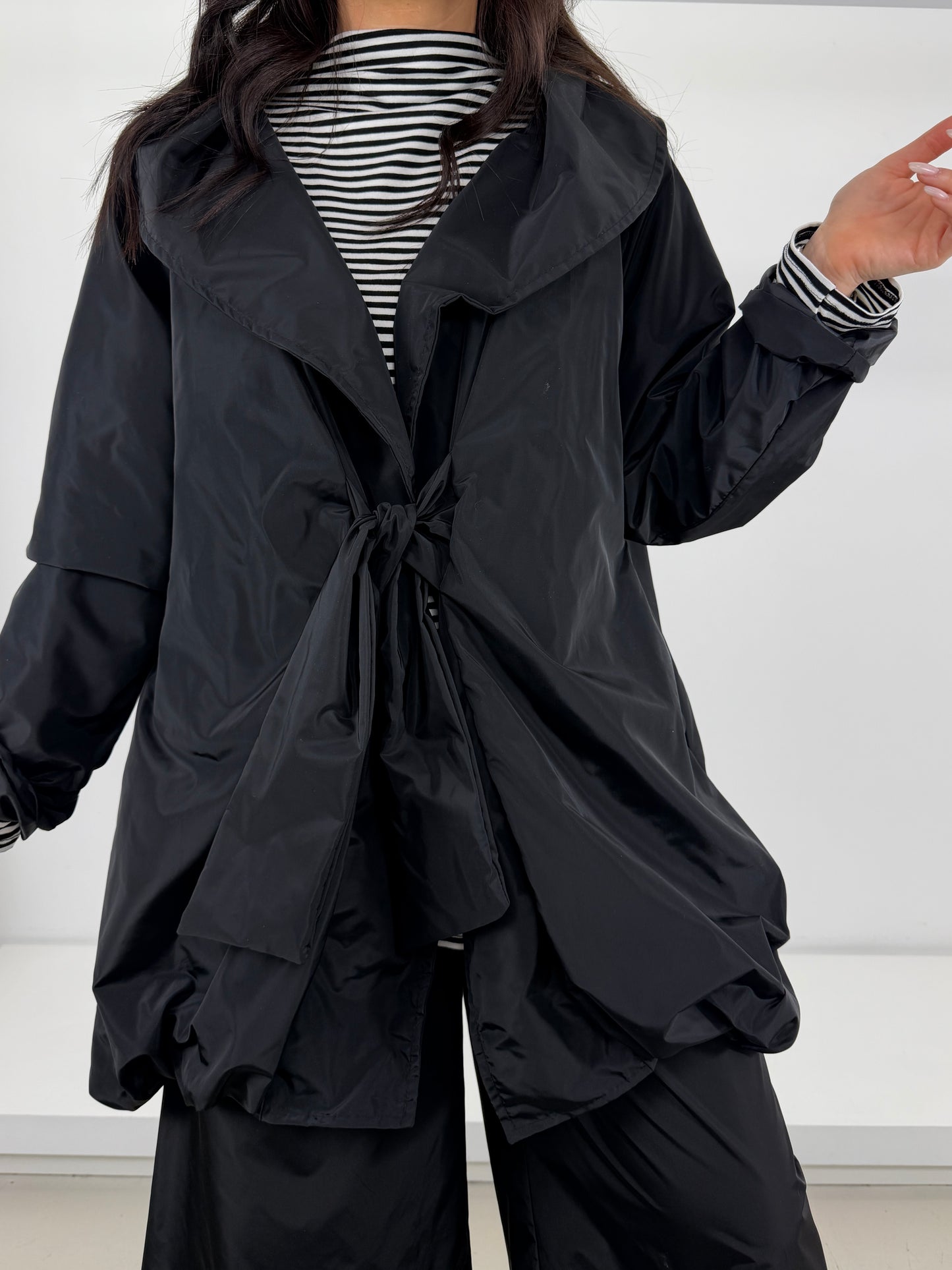 Giacca taffetà foderata motivo fiocco