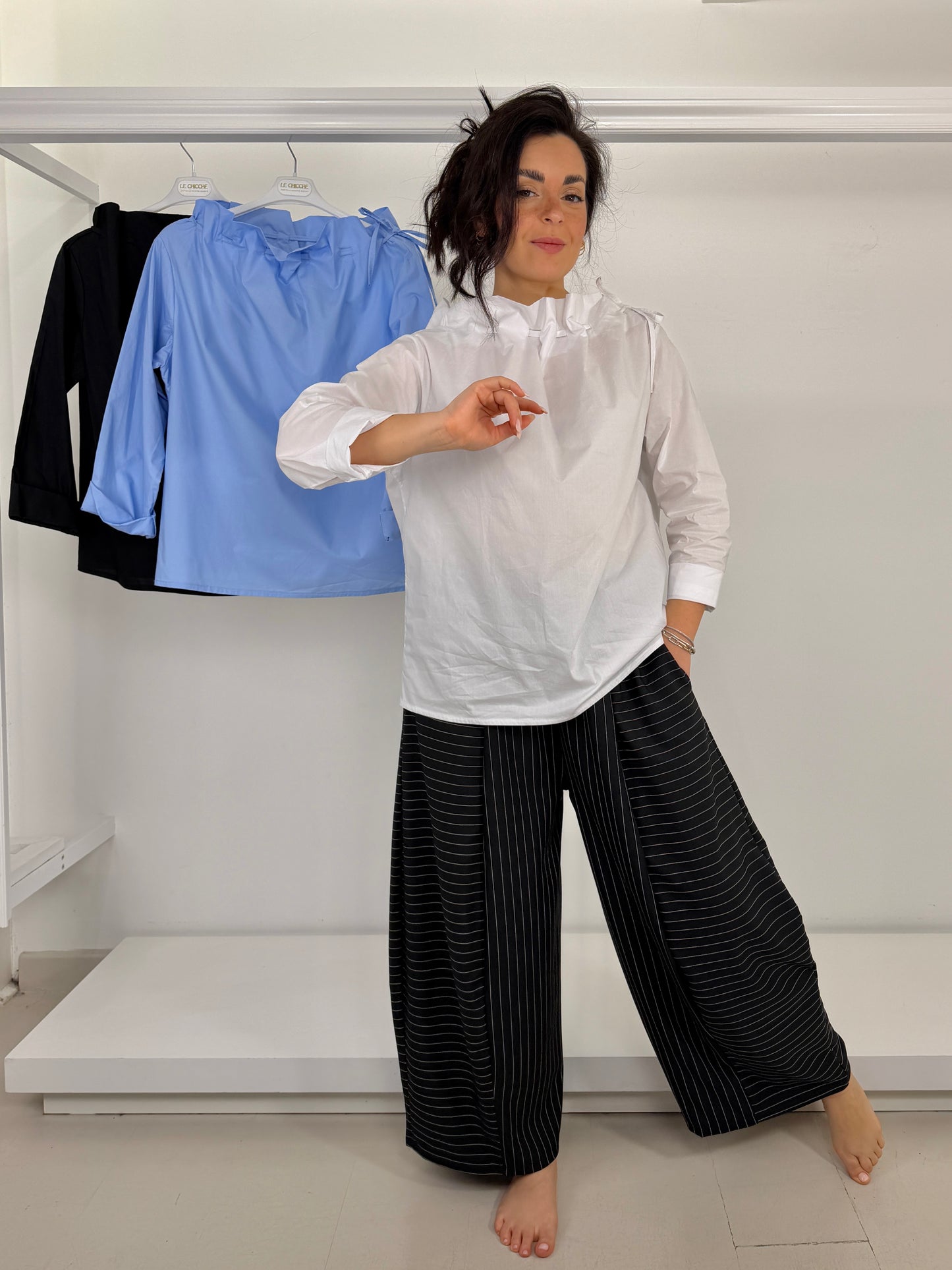 Casacca collo con fiocco