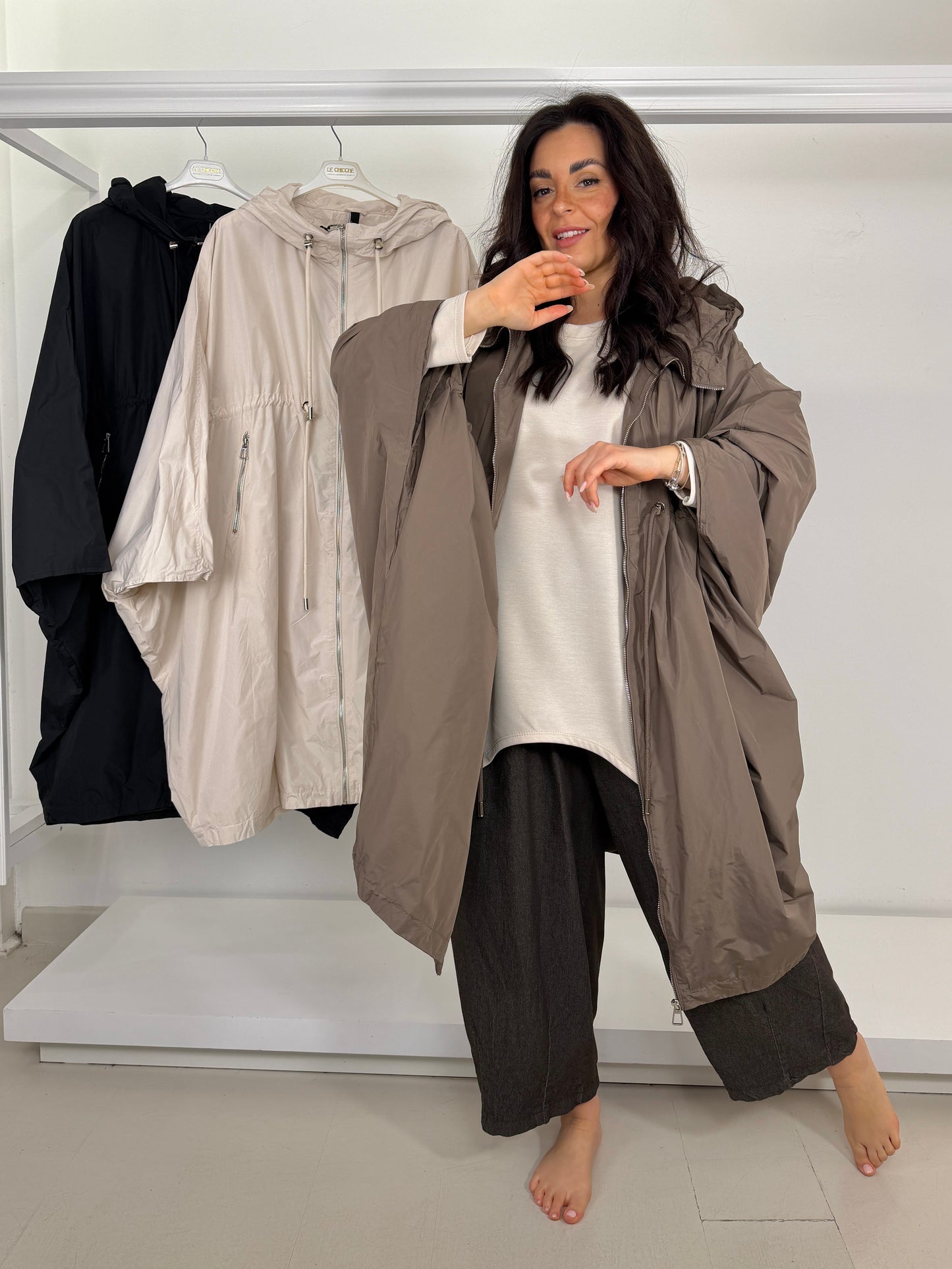 Spolverino smanicato taffetà