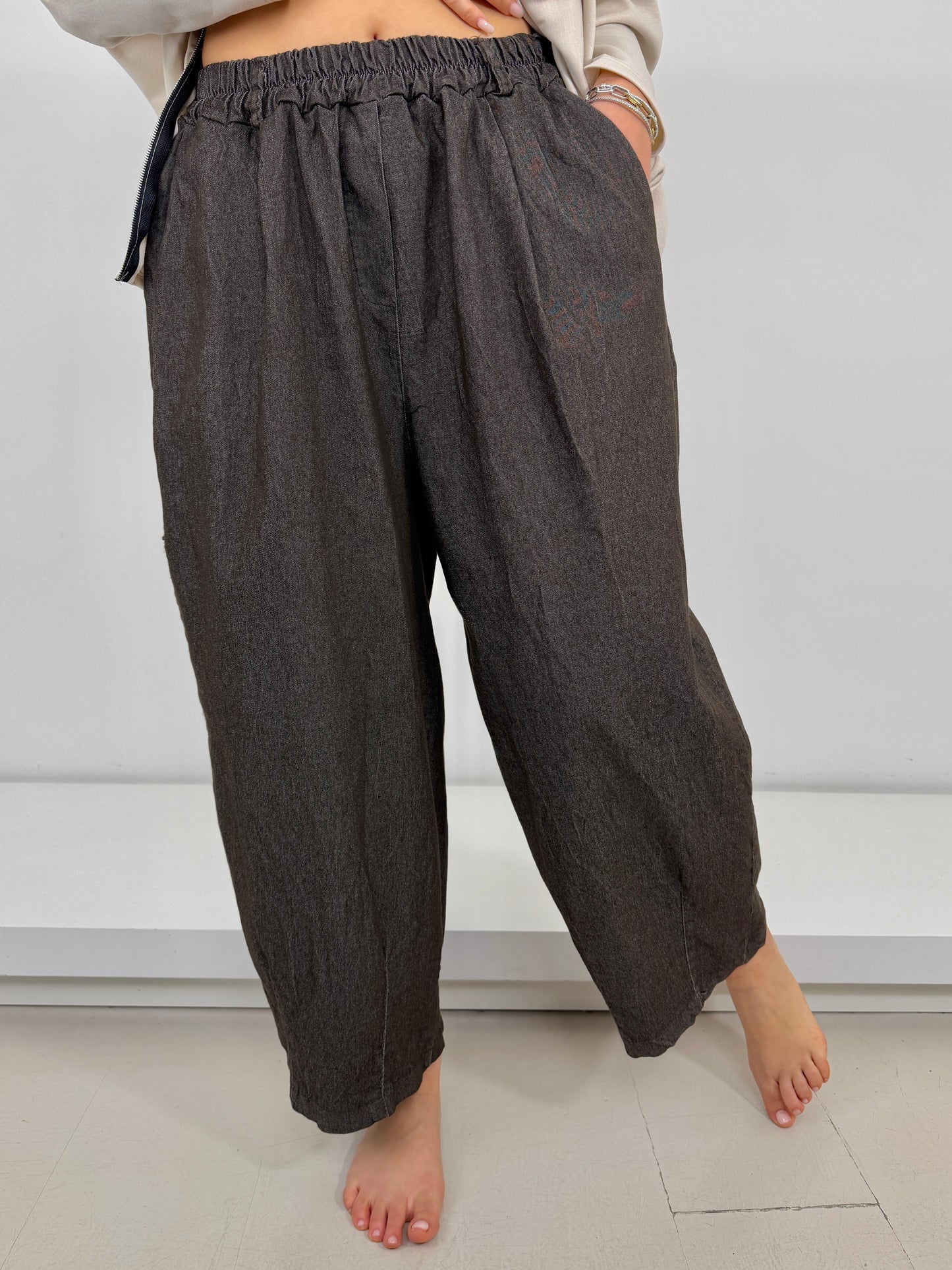 Pantalone effetto jeans ovetto