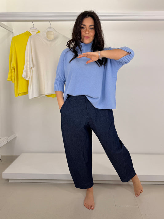 Pullover lupetto manica 3/4