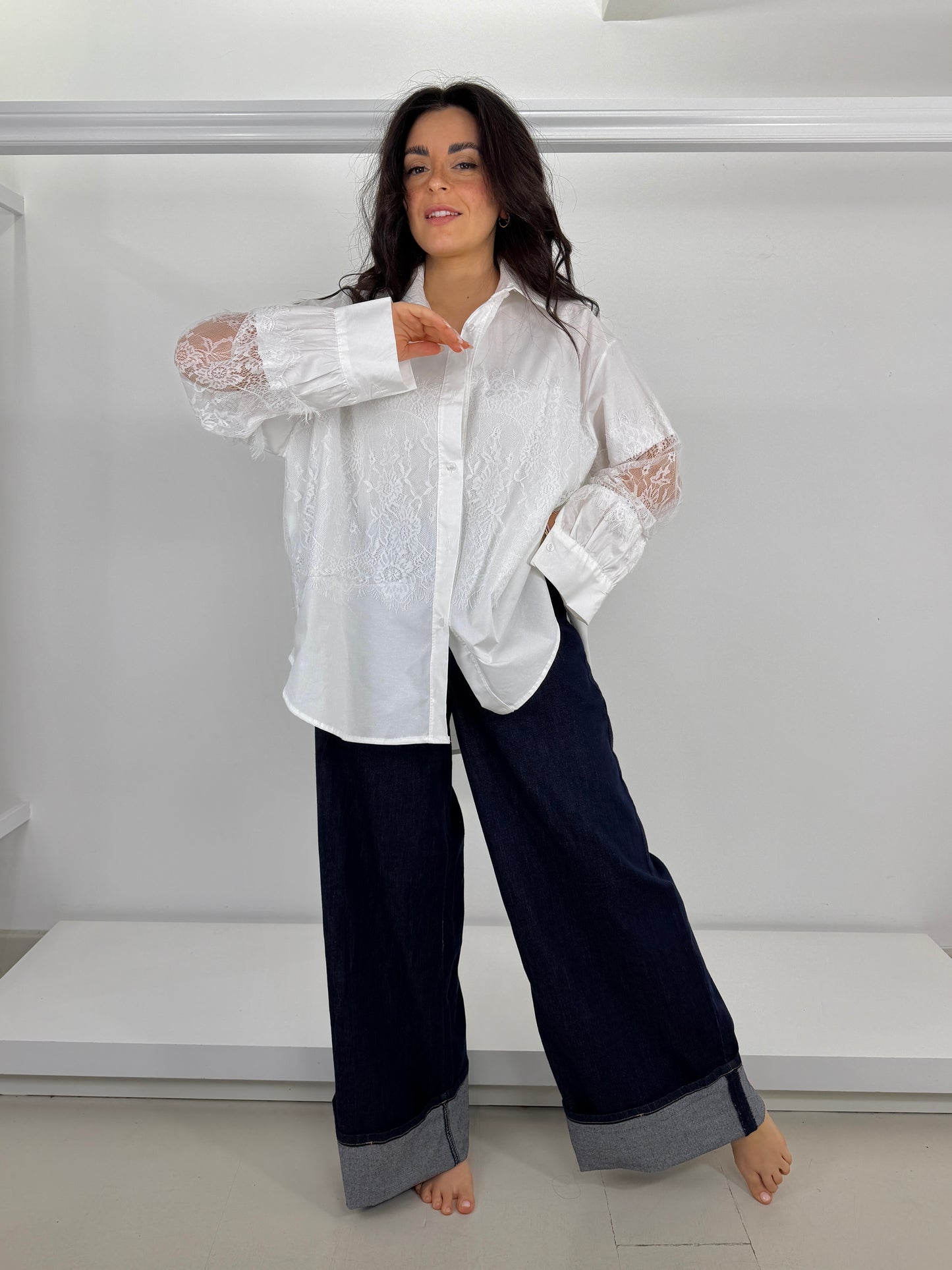 Camicia inserto pizzo