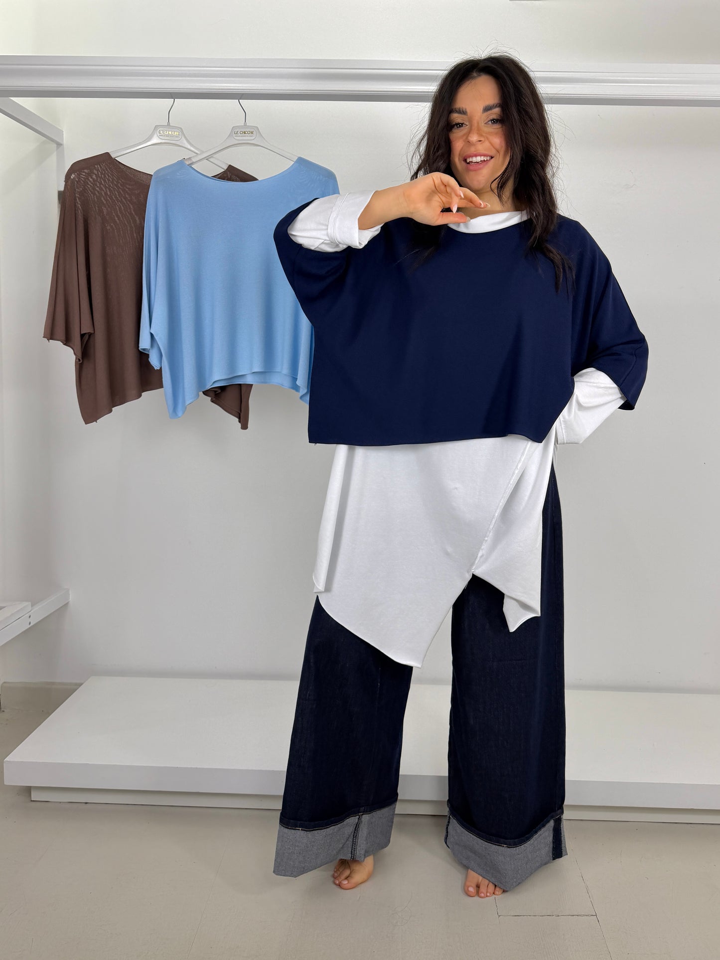 Maglia svasata collo a cratere