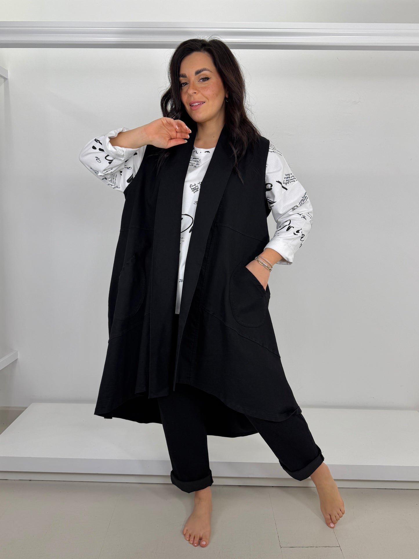 Pantalone over jeans nero