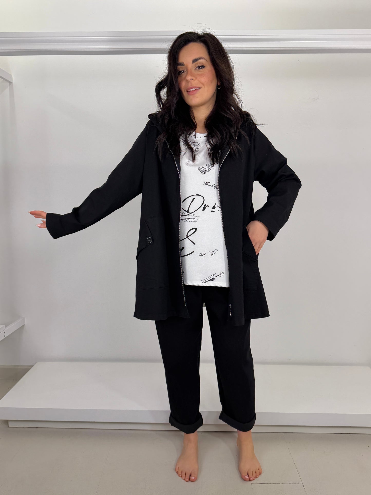 Pantalone over jeans nero