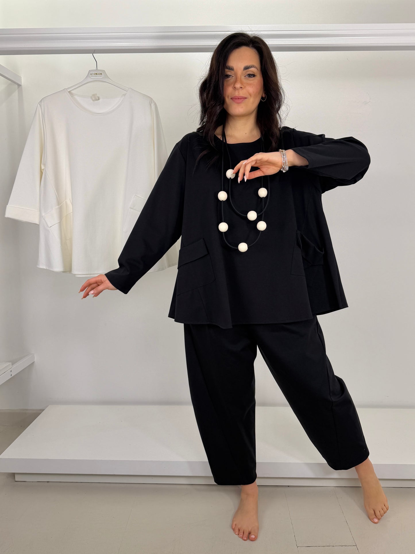 Casacca svasata punto roma con tasche